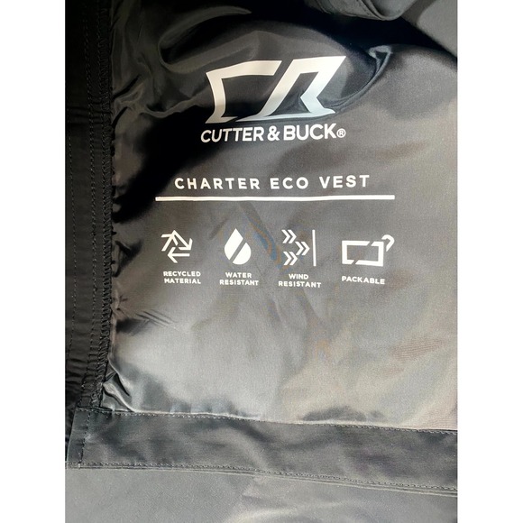 Cutter & Buck Charter Eco Packable Vest Mens Large Black Miami Dolphins Football - Picture 5 of 10